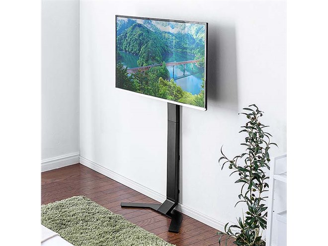 サンワ、壁面に寄せて設置できる薄型テレビスタンド - 価格.com