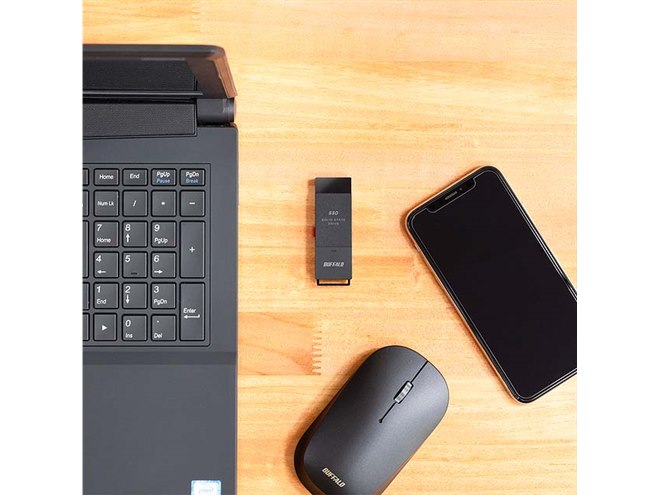 SSD-SCTU3Aシリーズ （ブラック） 2TB BUFFALO SSD-SCT2.0U3-BA [SSD-SCTU3Aシリーズ （ブラック） 2TB] 外