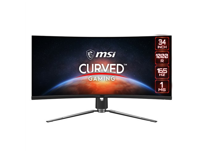 MSI、曲率1000Rで165Hz駆動の34型ゲーミング液晶「MPG ARTYMIS 343CQR