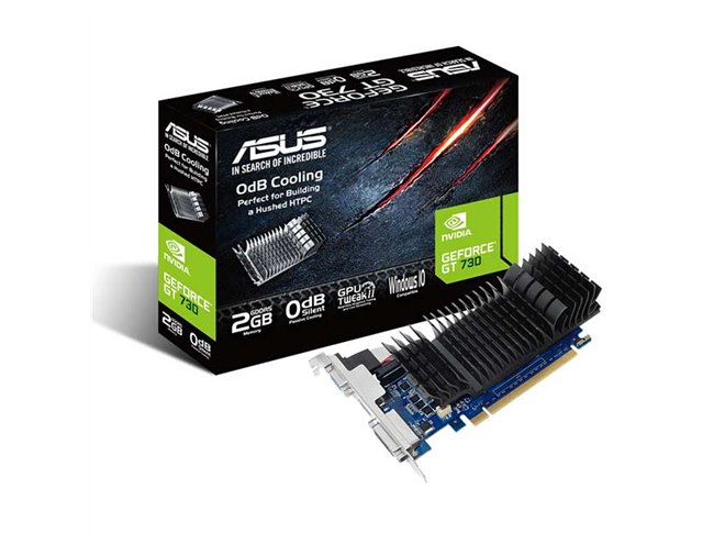 ASUS、「GeForce GT 730」を搭載したファンレスビデオカード