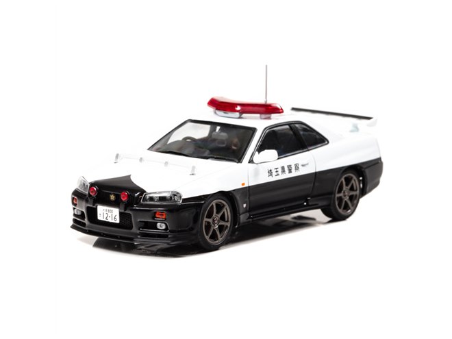 ヒコセブン、埼玉県警察仕様の「1/43 スカイラインGT-R BNR34」2種を