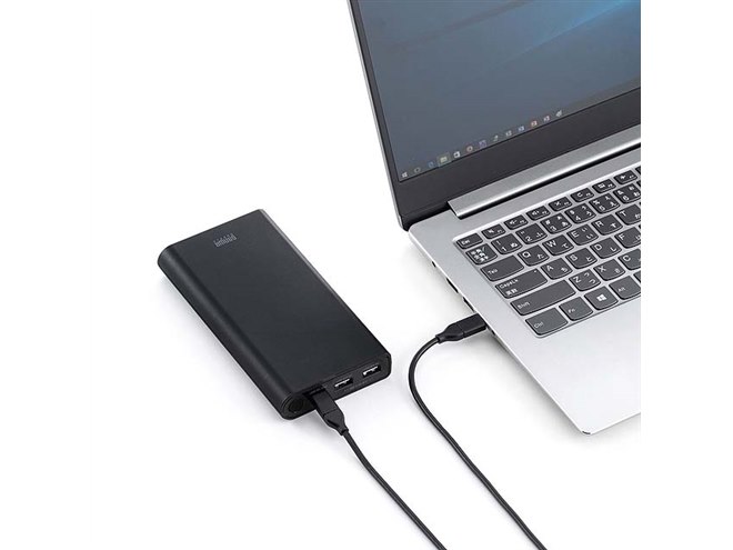 サンワ、ノートPCなども充電できるUSB PD対応のモバイルバッテリー