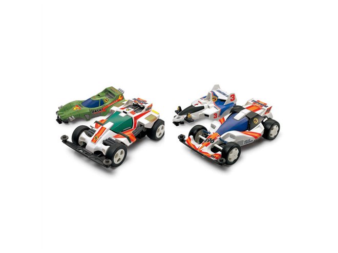 Tamiya ミニ四駆ダッシュ！四駆郎キットセット タミヤ、「ダッシュ！四駆郎」ボディの載せ換えを楽しめるキット