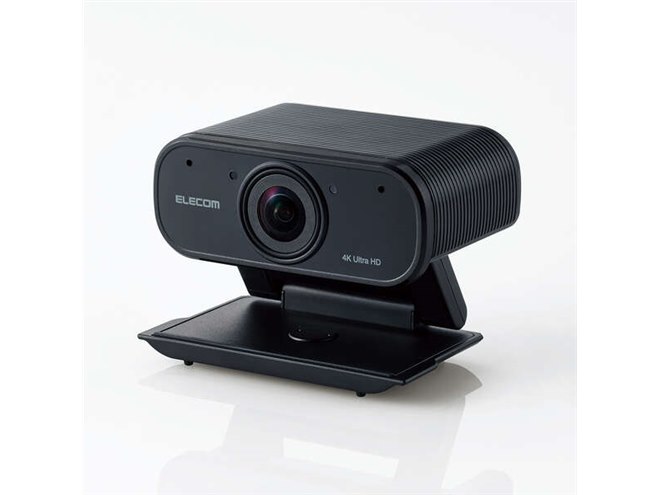 エレコム、オートズーム搭載の4K対応WEBカメラ「UCAM-CX80FBBK
