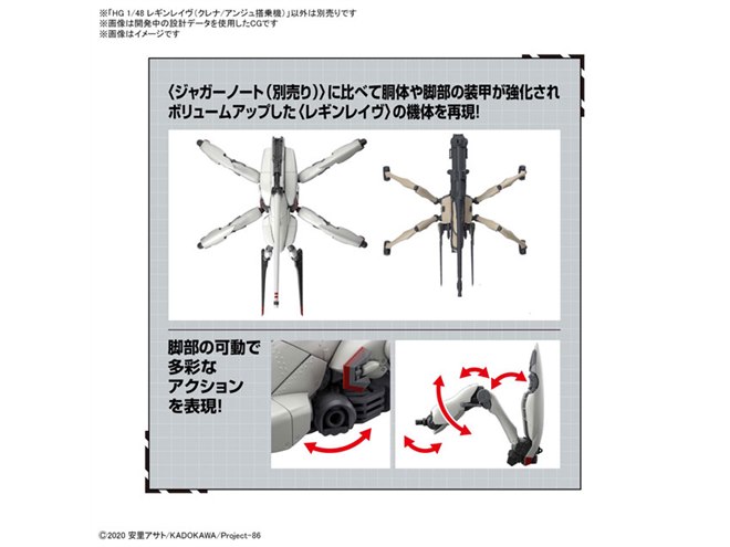 バンダイ、クレナ/アンジュ搭乗機の選択式「HG 1/48 レギンレイヴ
