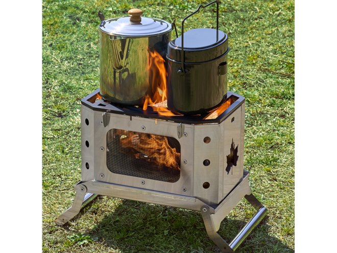 ロゴス、炎をながめながら薪料理も楽しめる「LOGOS グレートたき火