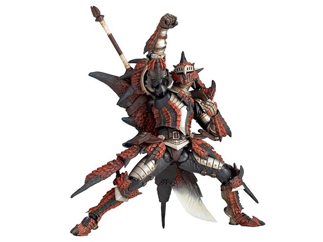 海洋堂、炎剣リオレウスを装備したハンター男剣士のフィギュア