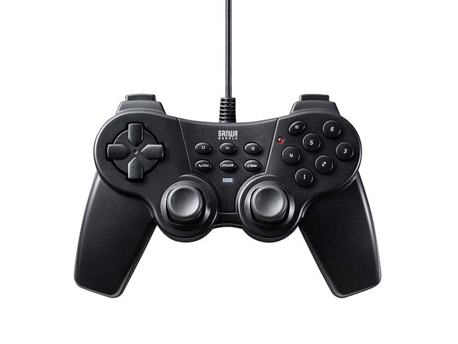 サンワ、16ボタンUSBゲームパッドに新色マットブラック - 価格.com