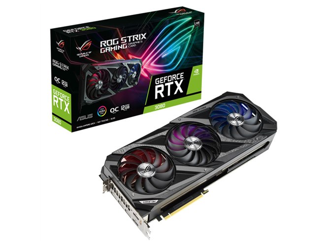 グラフィックボード・グラボ・ビデオカード Asus RTX 3080 ROG 10GB LHR ASUS、LHR版「GeForce RTX 3080」を搭載したゲーミングビデオ