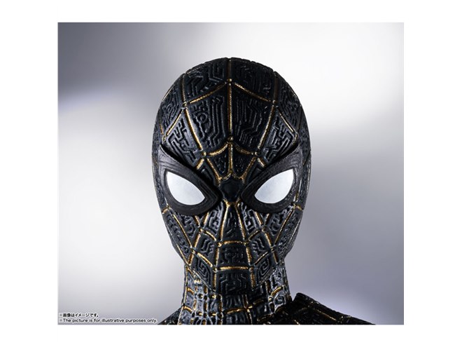 スパイダーマン ブラック&ゴールドスーツ 初回生産分限定　素顔パーツ付属 スパイダーマン ブラック&ゴールドスーツ 初回生産分限定 素顔