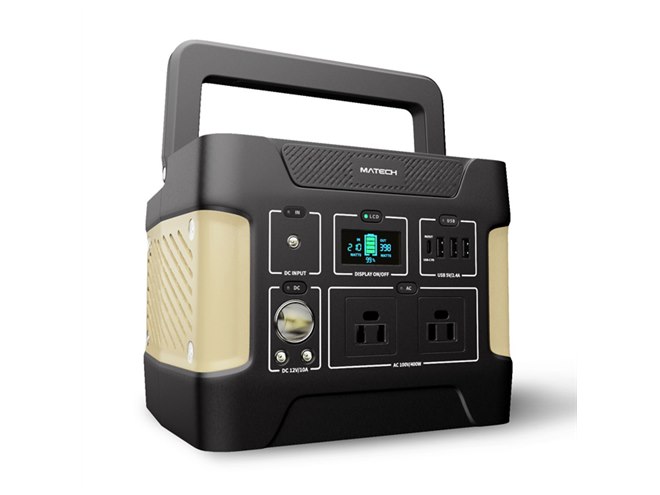 MATECH、定格400W出力のACポート付き112000mAhポータブル電源「PowerZ