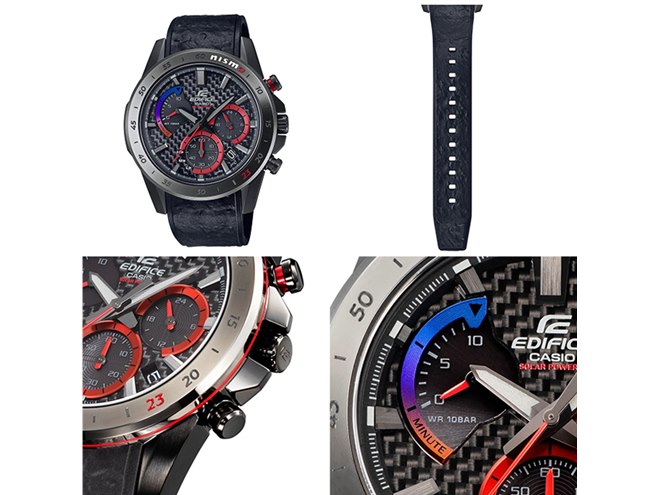 カシオ、「日産/NISMO」のチームカラーを配した限定メタルウオッチ