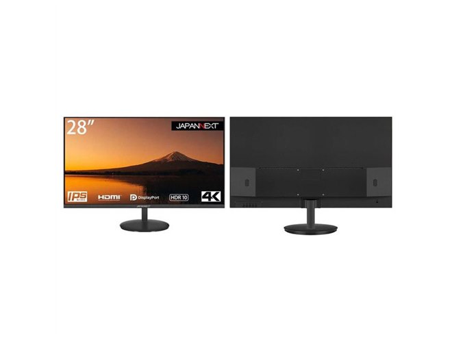 JAPANNEXT、HDR対応の28型4K液晶ディスプレイ2機種をAmazon限定