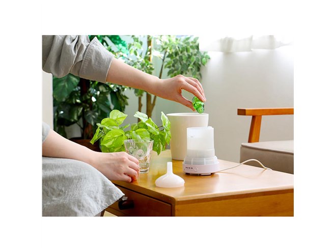 ライソン、人工グリーンからミストが噴き出すアロマ加湿器「GREEN