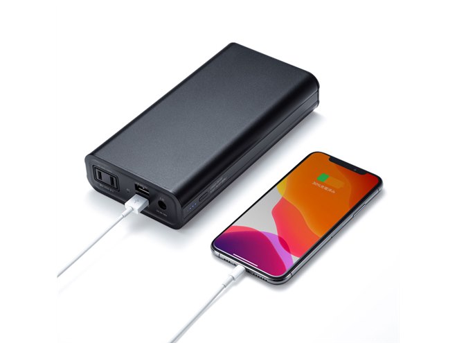 サンワダイレクト　モバイルバッテリー AC65W BTL-RDC16MG モバイルバッテリー AC出力対応 大容量 20000mAh 72Wh AC65W