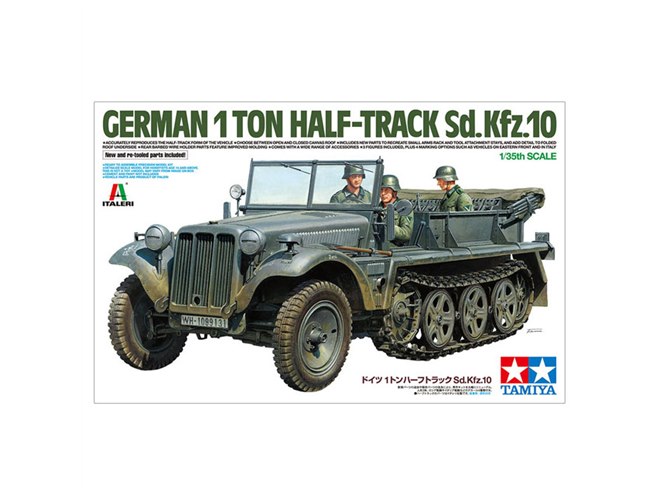ドイツ軍1トンハーフトラック「Sd.Kfz.10」の1/35模型、タミヤが