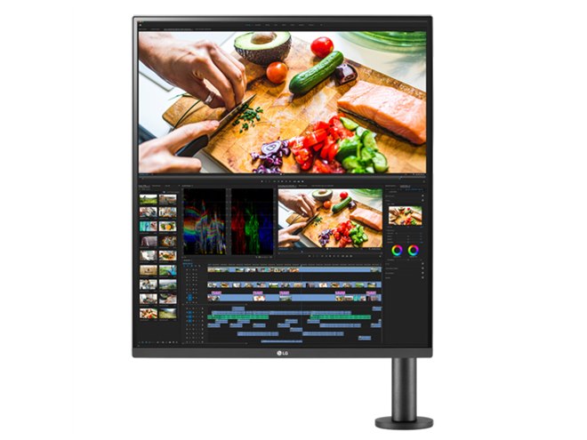 【高知インター店】 LG、画面位置を自在に調整できるアームスタンド付き縦長16：18 筐体、コントロールパネル