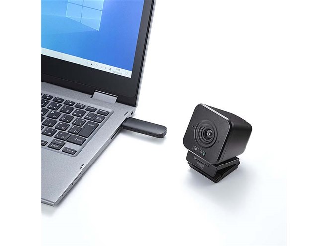 サンワサプライ ワイヤレスWEBカメラ USB-C CMS-V65BK CMS-V65BK【ワイヤレスWEBカメラ】ケーブルを気にせずどこでも