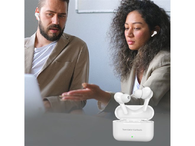 イヤホン翻訳機 通訳機 ウーアスク プラス オフライン対応版　イヤホン型AI翻訳 127言語のAI自動翻訳が可能なスマートイヤホン「Wooask」、オフライン