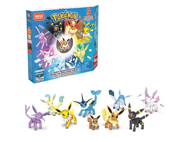 マテル、「メガコンストラックス」から「イーブイ」などポケモンを再現