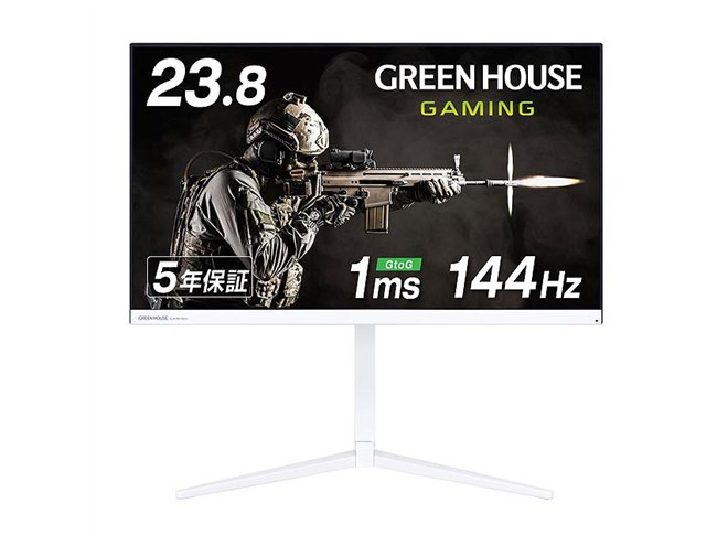 グリーンハウス、144Hz/1ms駆動に対応した23.8型ゲーミング液晶「GH