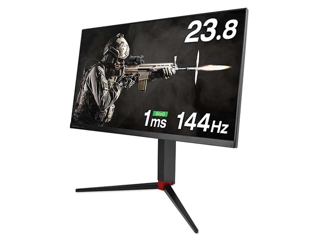 グリーンハウス、144Hz/1ms駆動に対応した23.8型ゲーミング液晶