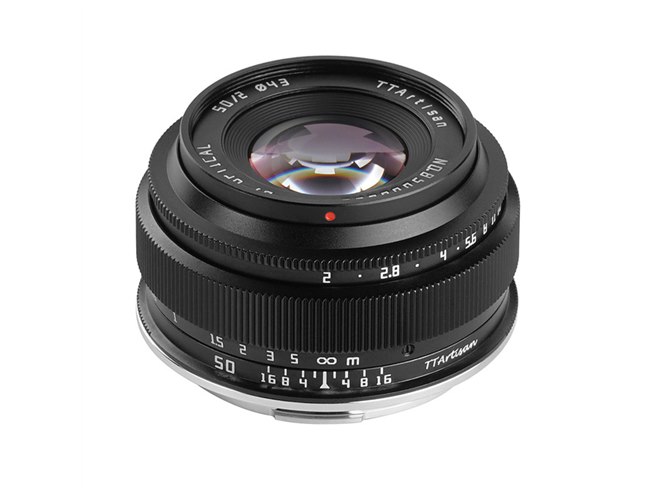 13,000円、単焦点レンズ「TTArtisan 50mm f/2」にキヤノンRF用/L