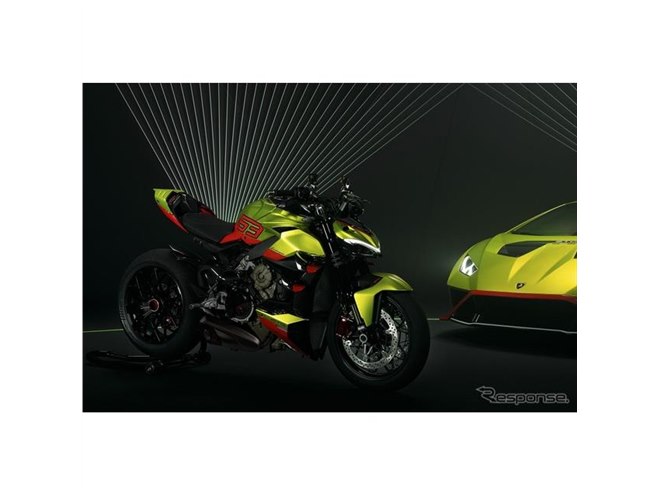 ドゥカティのランボルギーニ仕様バイク、『ウラカンSTO』と同じカラー