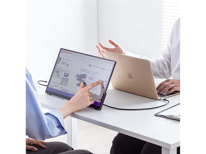 サンワ、タッチ操作対応の15.6型モバイル液晶ディスプレイ「400-LCD006