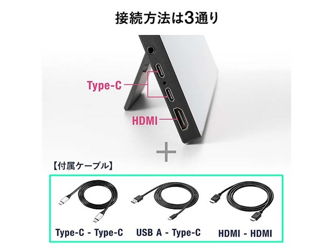 サンワ、タッチ操作対応の15.6型モバイル液晶ディスプレイ「400-LCD006