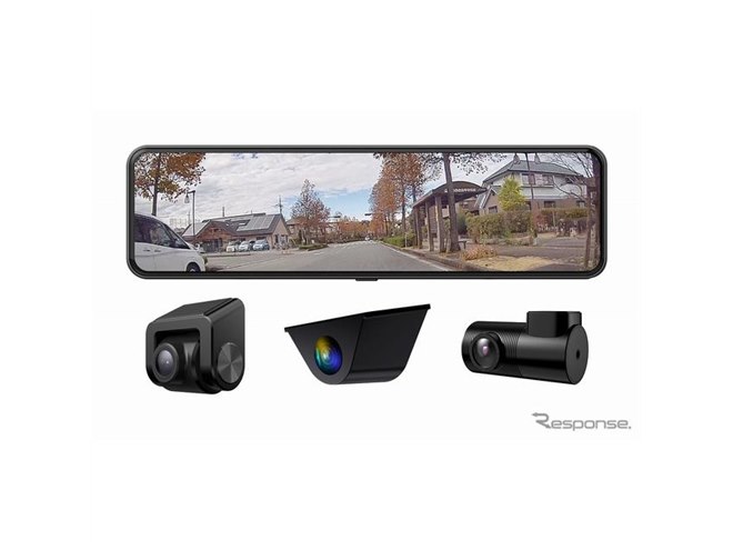 ズーム機能を新搭載、前後同時録画機能付きデジタルルームミラー発売