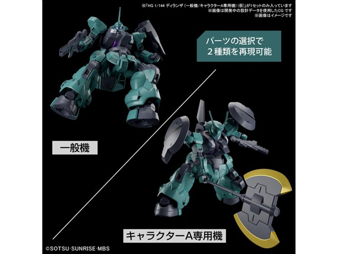 バンダイ、“一般機/キャラクターA専用機”選択式の「ディランザ」HG