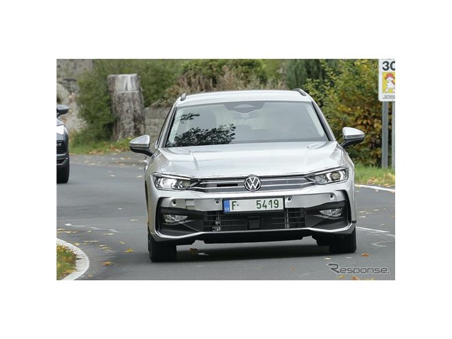 3シリーズに似ている？ VW『パサート』次期型、シルバーボディで