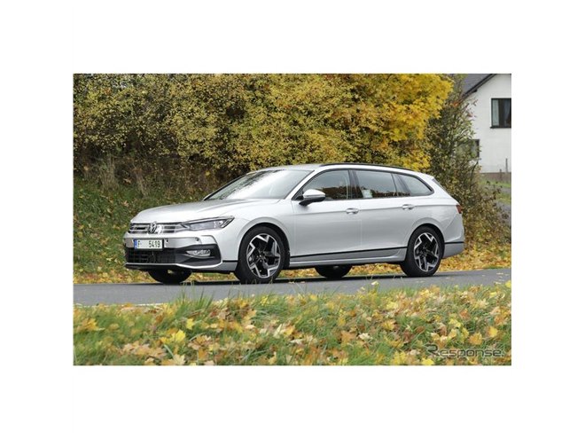 3シリーズに似ている？ VW『パサート』次期型、シルバーボディで