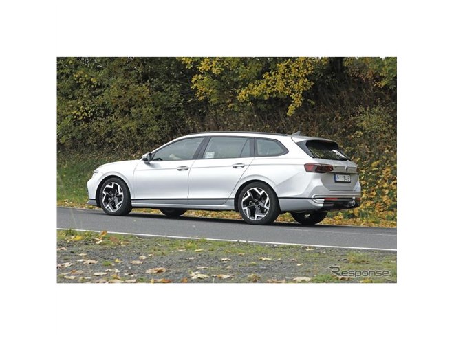 3シリーズに似ている？ VW『パサート』次期型、シルバーボディで