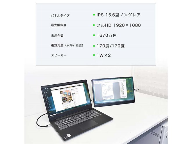 サンコー、17,800円の15.6型軽量モバイルディスプレイ - 価格.com