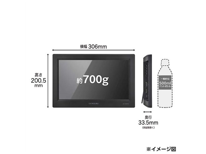 センチュリー、グレアパネルを採用した11.6型フルHDディスプレイ