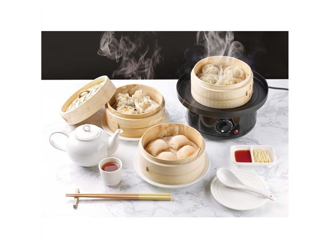 冷凍・チルド食品の焼売などを蒸し上げる、電気せいろ蒸し器「点心爛漫