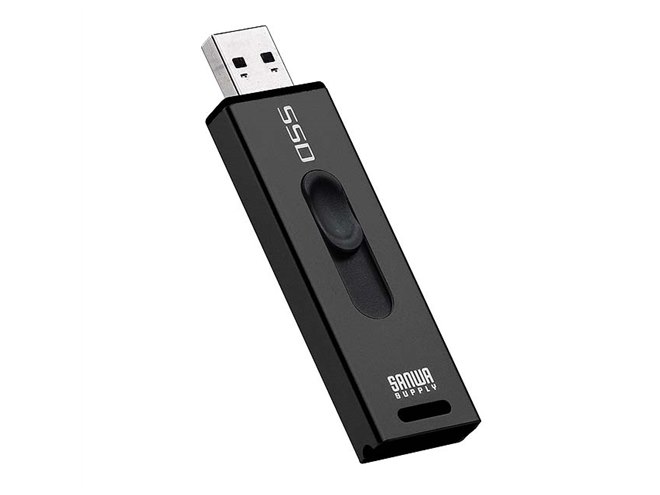 サンワ、PS5/PS4に適したスティック型SSDにブラックを追加