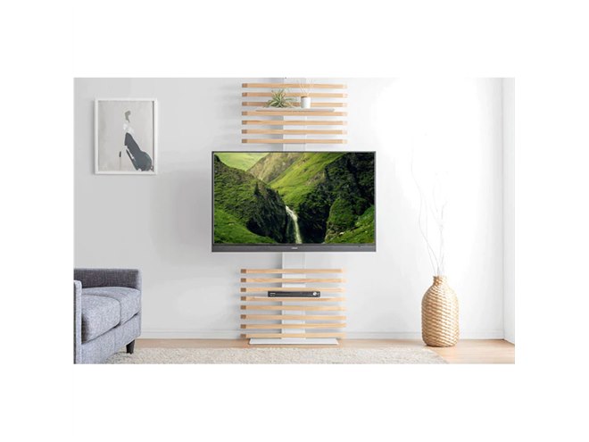 【美品】モダン 天然木製 テレビスタンド 三脚型 テレビスタンド まるで絵画のように美しく置ける 三脚タイプ 45