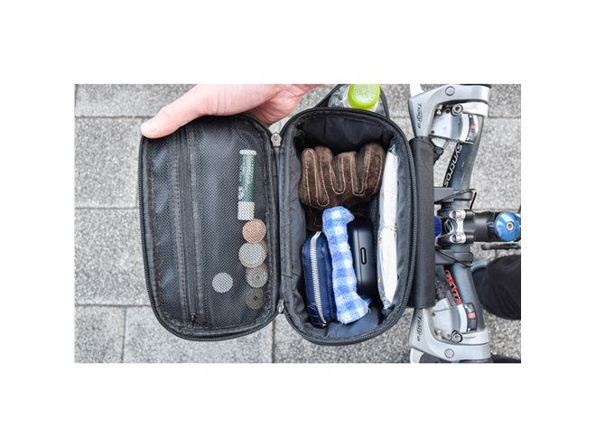 カンタン1秒脱着「スマホが見やすい自転車用2wayフロントバッグ