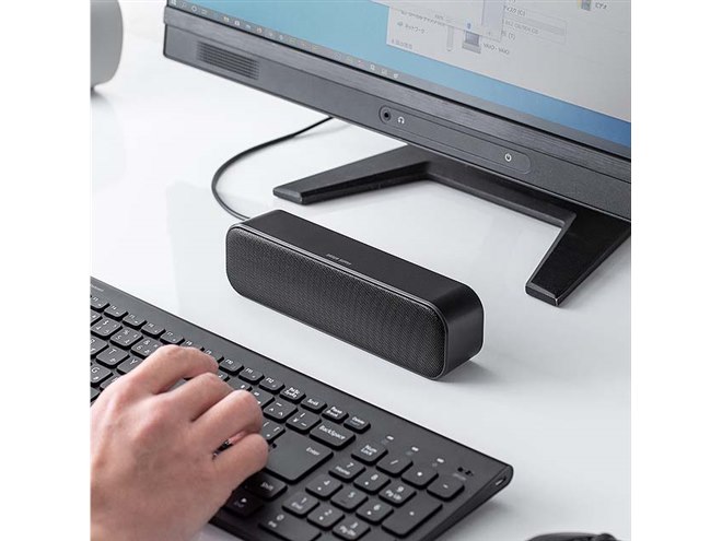 サンワダイレクト USBスピーカー サウンドバー コンパクト SANWA SUPPLY PCスピーカー USB電源 クリップ式 コンパクト