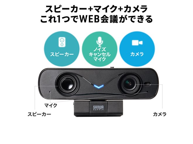 サンワ、高速でピントを合わせるToFセンサー搭載のWEBカメラ「400