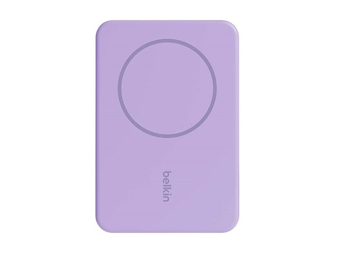未開封　Belkin MagSafeワイヤレスモバイルバッテリー 5000mAh ベルキン、MagSafe対応モバイルバッテリーにピンクとパープルを