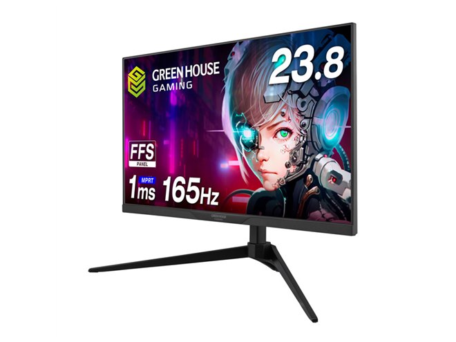 グリーンハウス、最大165Hz駆動の23.8型ゲーミングモニター「GH