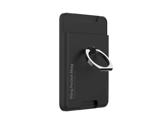 【色:フルブラック】【 限定】AAUXX iRing Pocket Mag Li AAUXX、カードホルダー付きスマホリング「iRing Pocket Mag