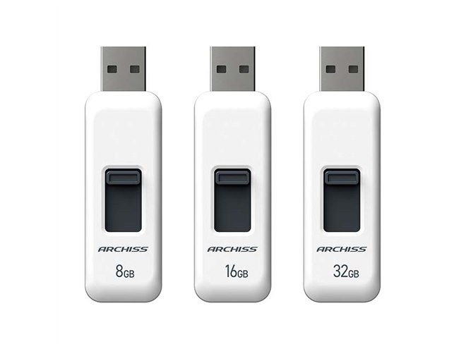ARCHISS、キャップレスデザインのスライド式USBメモリー - 価格.com