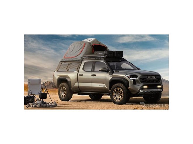 トヨタ『タコマ』新型、冒険仕様をキャンピングカーにカスタム…純正
