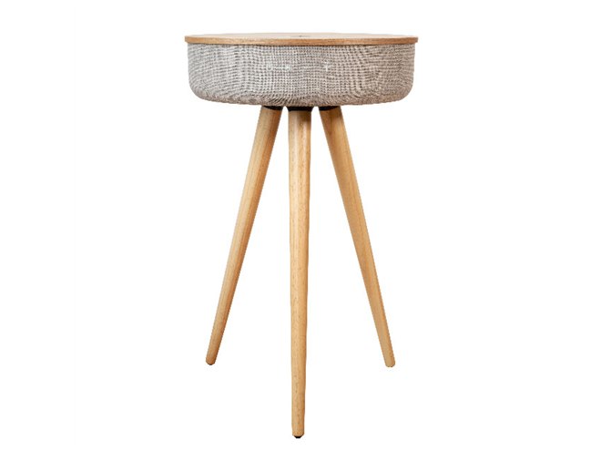 Mellow W501T ワイヤレスBluetoothスピーカー テーブル ASCII.jp：全周に音が広がる！ スマホのワイヤレス充電もできる