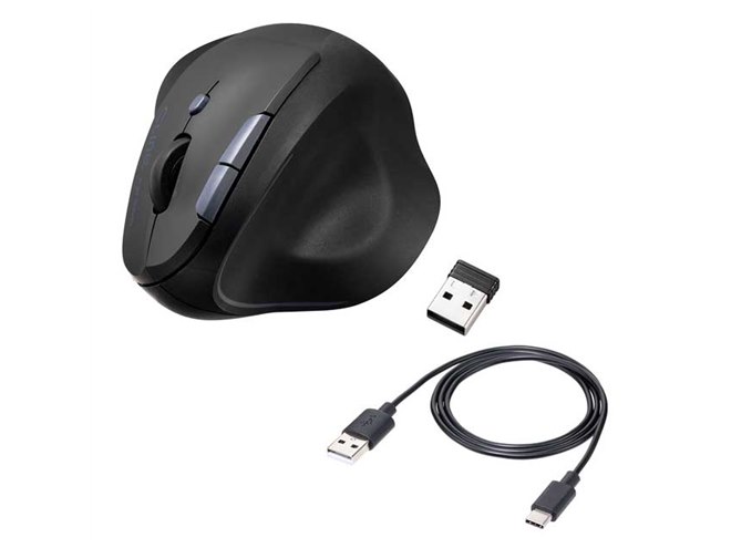 サンワ、Bluetooth/2.4GHzの切り替えが可能なエルゴノミクスマウス